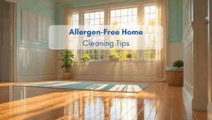 Bright and airy North American-style living room with hardwood floors, featured in Paula’s Cleaning Service’s allergen-free home cleaning tips.