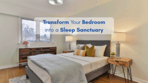 Cozy North American-style bedroom with soft lighting, modern furniture and neatly arranged bedding, perfect for a relaxing sleep sanctuary.